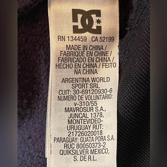 Dcshoe Black Track Logo Zip Front  Men’s Jacket Size Small - Picture 5 of 7